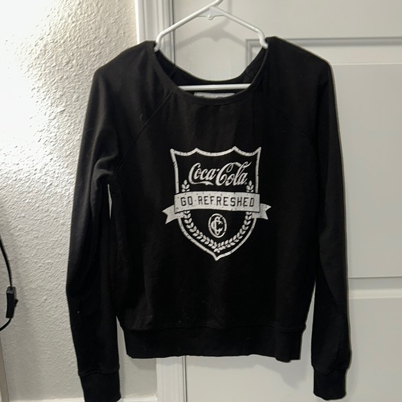 Coca-Cola Black Crewneck with White Logo size medium - Picture 1 of 6